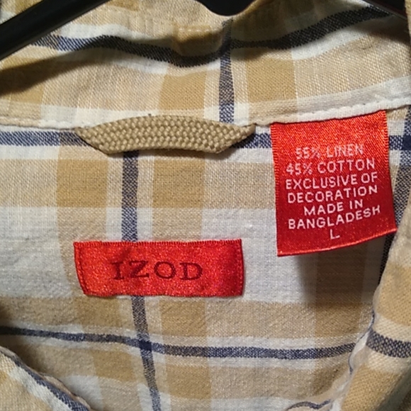 Men's Izod Linen and Cotton Shirt Size L - Picture 5 of 5